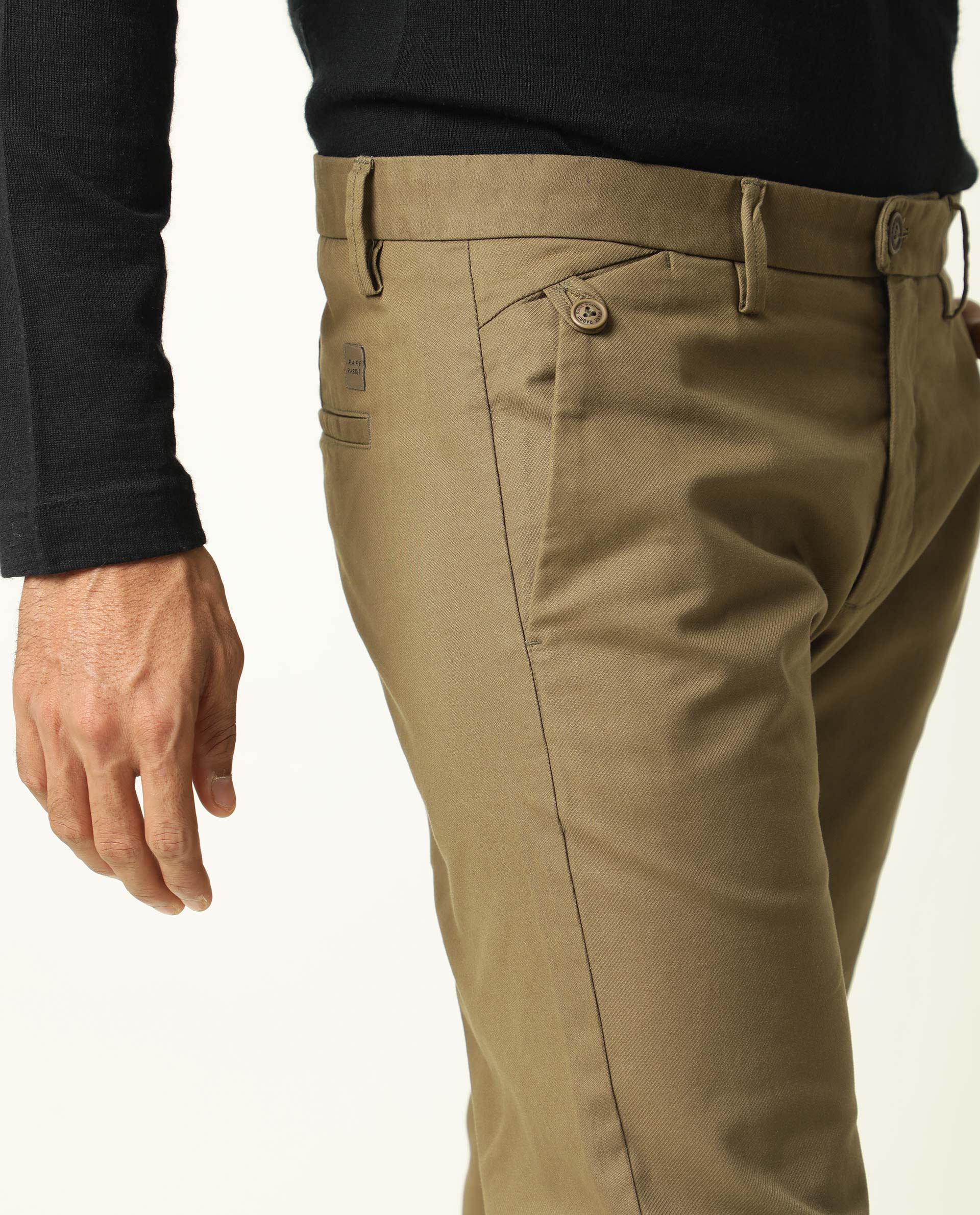 Buy U.S. POLO ASSN. Natural Solid Cotton Regular Fit Men's Casual Trousers  | Shoppers Stop